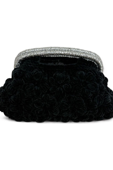 Springmoonatelier | Handmade Velvet Floral Handbag – Statement Crochet Bag