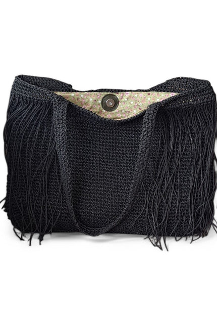 Springmoonatelier | Handmade  Raffia Large Beach Tote Bag – Boho Tassel Bag