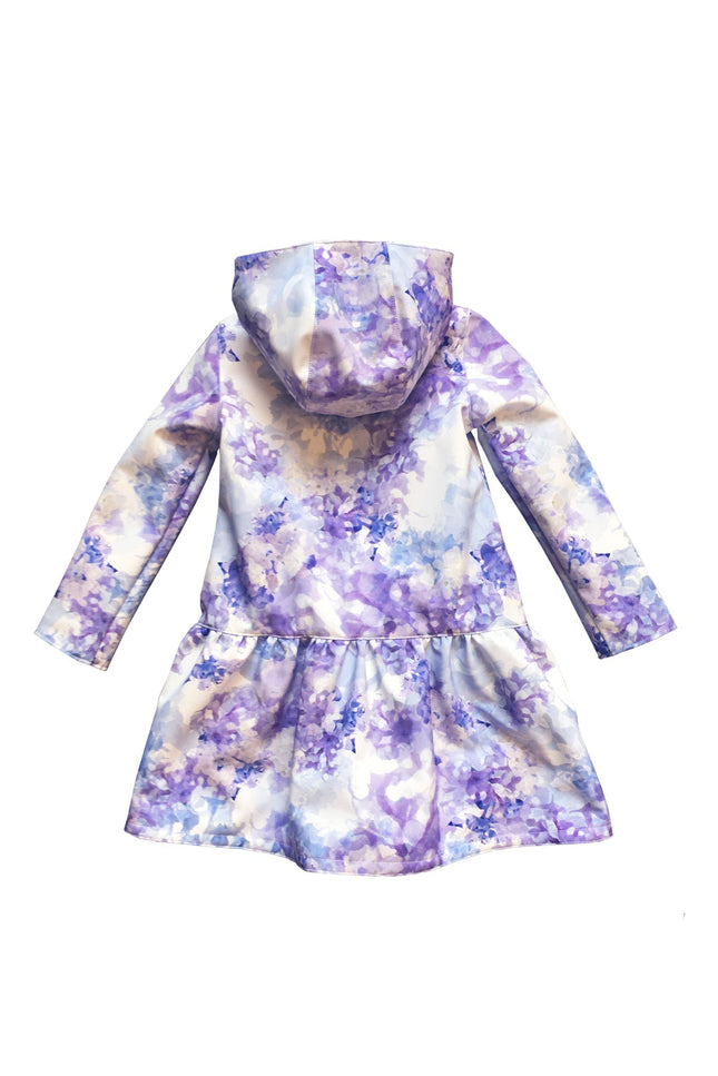 Light Blue Trapeze Raincoat for Girls back