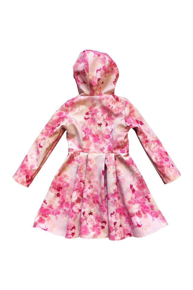 Pink Fit and Flare Raincoat for Girls back