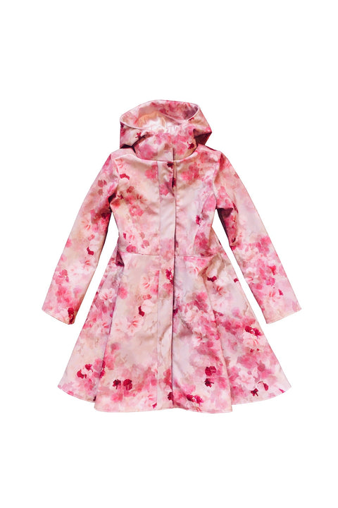 Pink Fit and Flare Raincoat for girls front