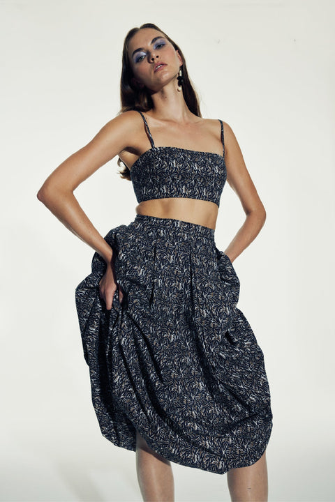 Nazli Ceren | Spódnica midi June brązowa