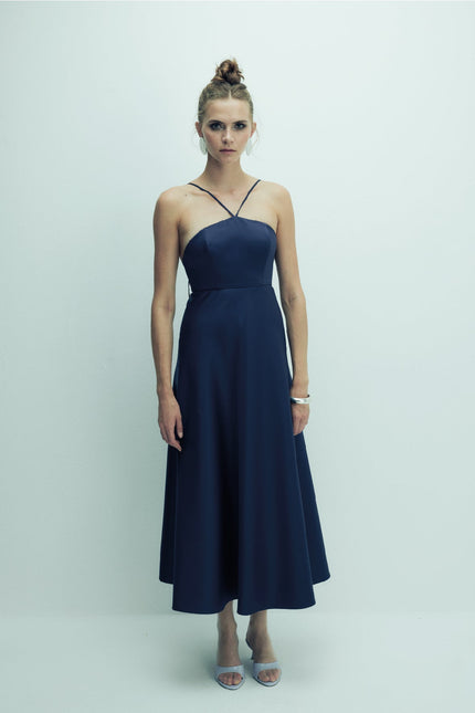 Nazli Ceren | Riley Midi Dress in Midnight Blue