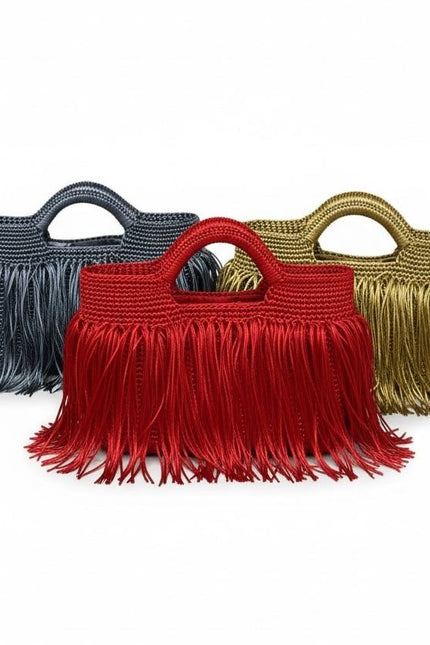 Springmoonatelier | Handmade Tassel Crochet Statement Bag – Evening & Special Occasion Bag