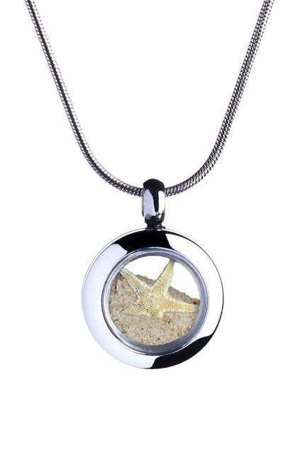 My Little Nature I Handmade Designer Necklace With Beach Sand And Starfish