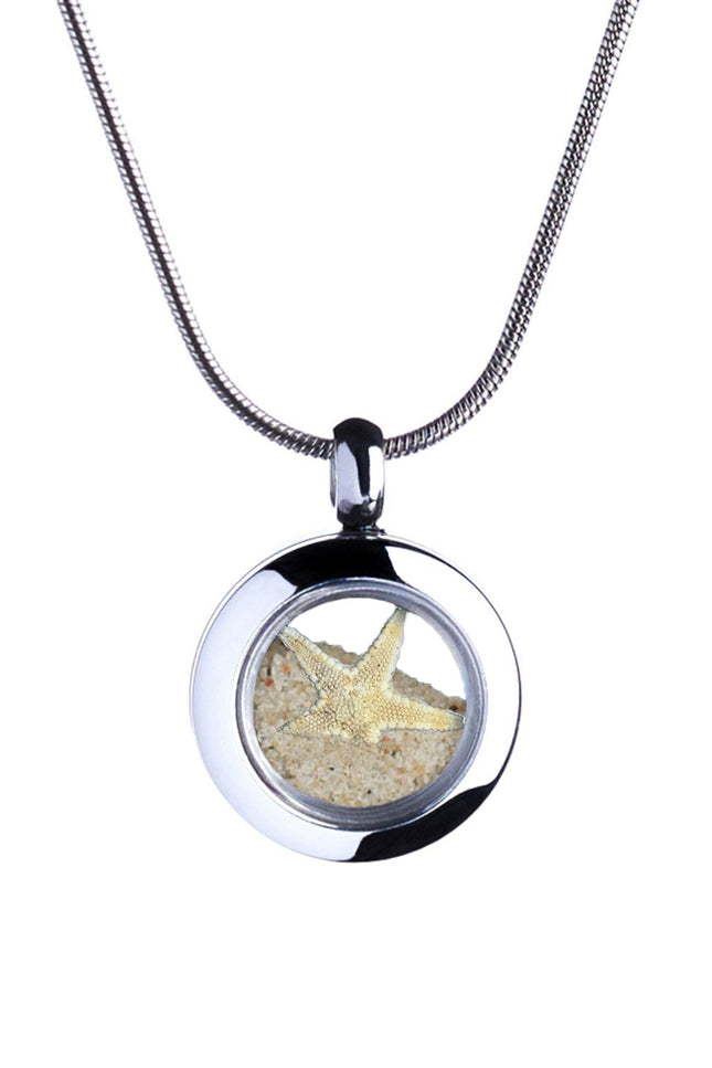 My Little Nature I Handmade Designer Necklace With Beach Sand And Starfish