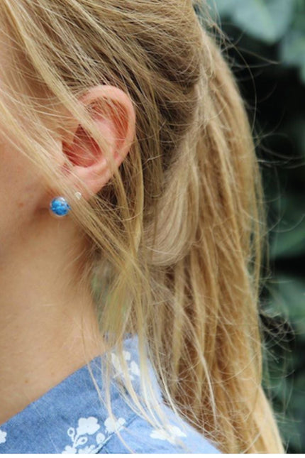 My Little Nature I Stud Earrings With Blue Stones