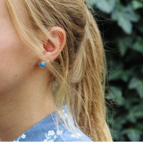 My Little Nature I Stud Earrings With Blue Stones