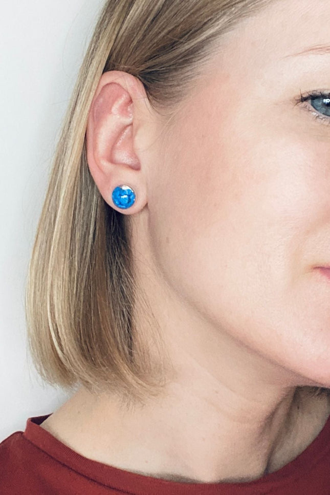 My Little Nature I Stud Earrings With Blue Stones