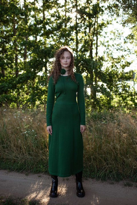 Monala | Midi sukienka z merino w kształcie litery A