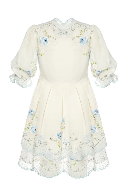 Petra Petrova | Flower Brode Blue Dress Syndy