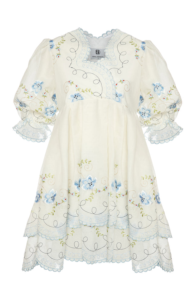 Petra Petrova | Flower Brode Blue Dress Syndy