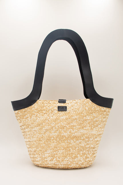 bolso capazo de palma y cuero tabaiba