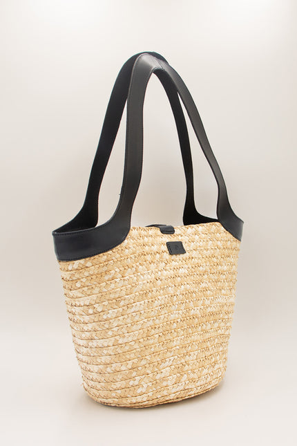 bolso capazo de palma y cuero tabaiba