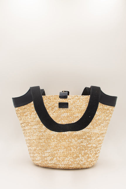 bolso capazo de palma y cuero tabaiba
