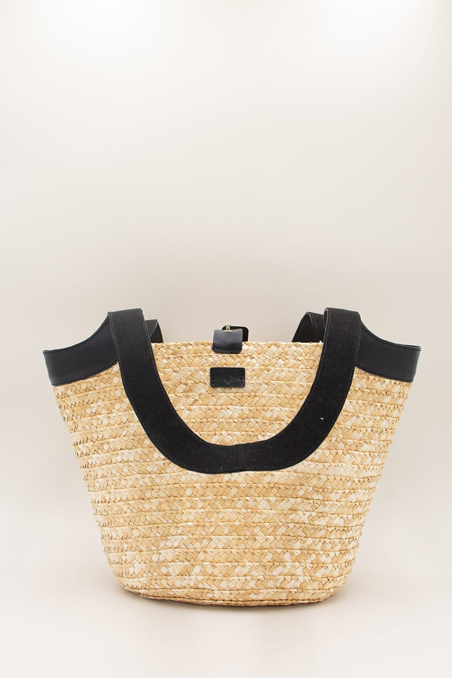 bolso capazo de palma y cuero tabaiba