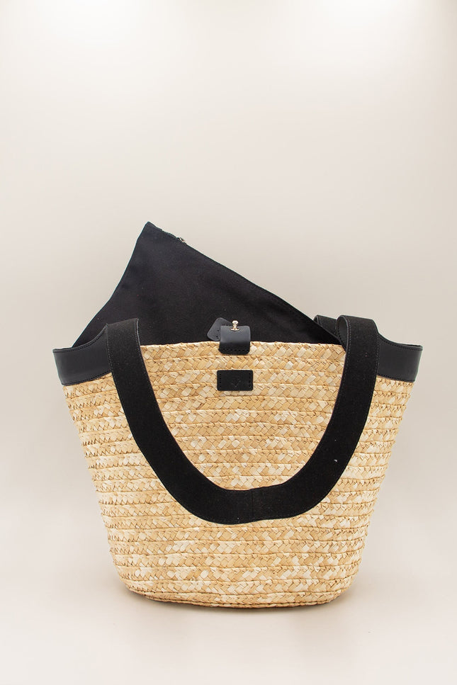 bolso capazo de palma y cuero tabaiba