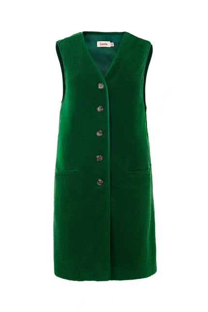 Cathel Borg Longline Gilet - Green - Styled