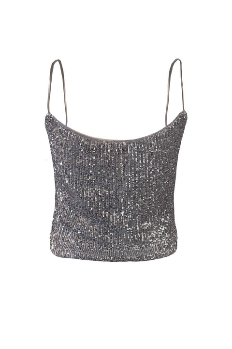 Anitabel | TIA SILVER COWL NECK SPAGHETTI TOP