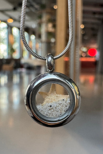 My Little Nature I Handmade Designer Necklace With Beach Sand And Starfish