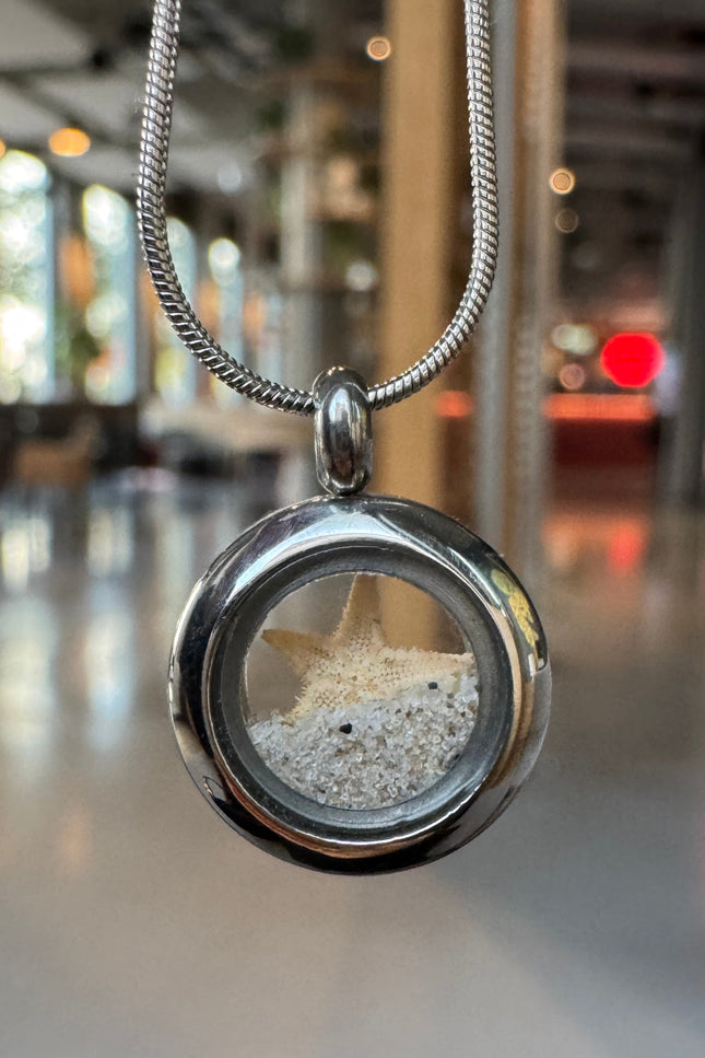 My Little Nature I Handmade Designer Necklace With Beach Sand And Starfish