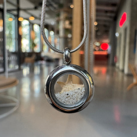 My Little Nature I Handmade Designer Necklace With Beach Sand And Starfish