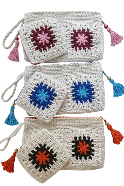 Springmoonatelier | Handmade Crochet Clutch & Mini Pouch Set