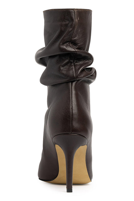 Lunaire Botine din Piele Nappa Espresso Brown