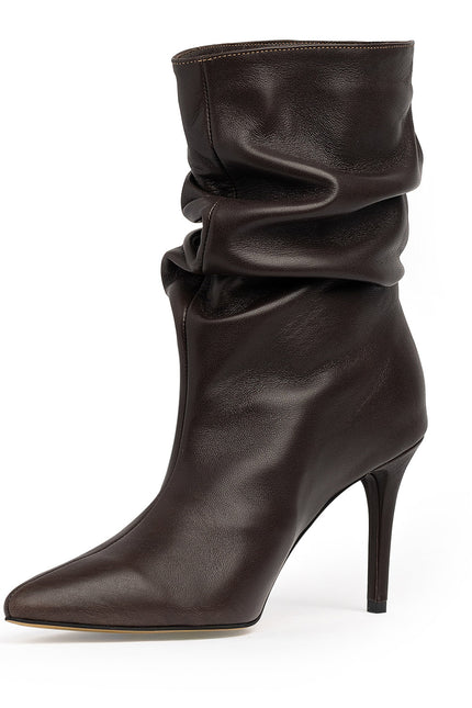 Lunaire Botine din Piele Nappa Espresso Brown