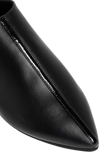 Horiz-On Saboti Fara Toc din Piele Nappa Black&Black