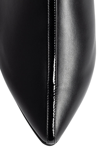 Horiz-On Saboti Fara Toc din Piele Nappa Black&Black