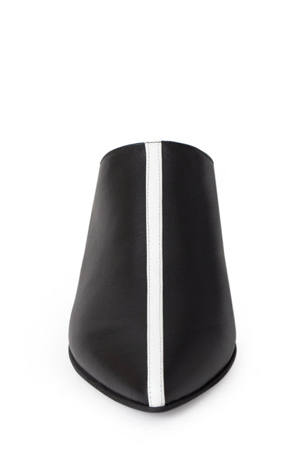 Horiz-On Saboti Fara Toc din Piele Nappa Black&White