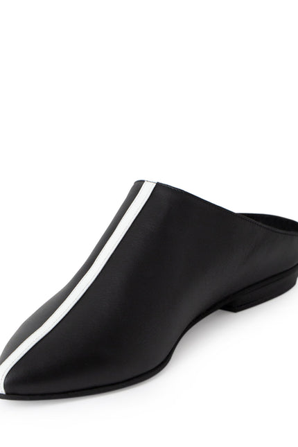Horiz-On Saboti Fara Toc din Piele Nappa Black&White