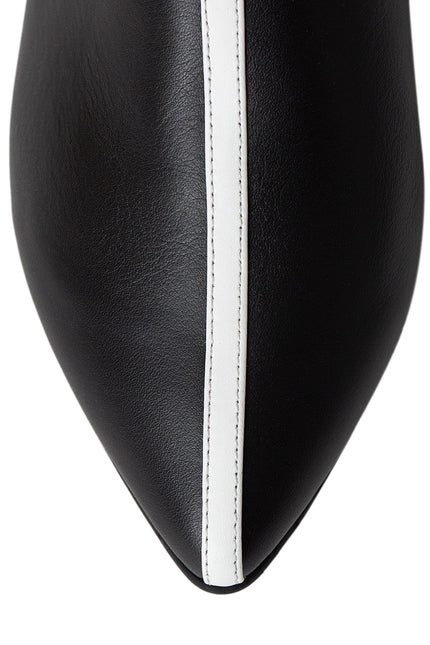 Horiz-On Saboti Fara Toc din Piele Nappa Black&White