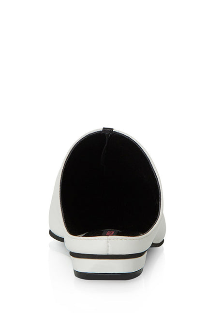 Horiz-On Saboti Fara Toc din Piele Nappa White&Black