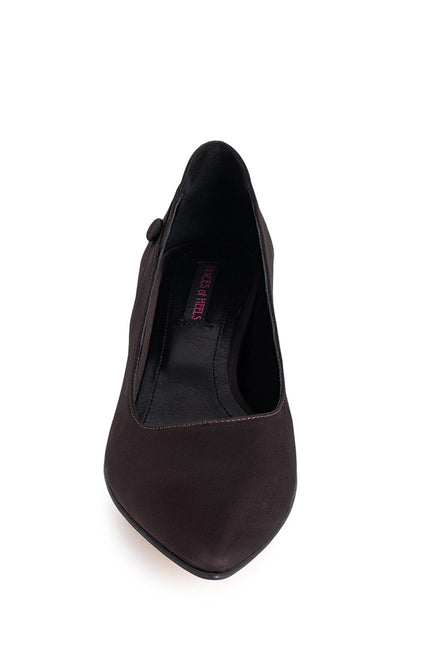 Linea Intima Pantofi Fara Toc din Satin Espresso Brown