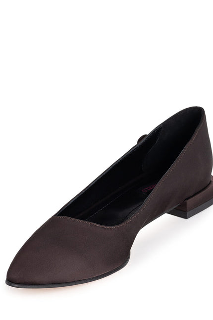 Linea Intima Pantofi Fara Toc din Satin Espresso Brown