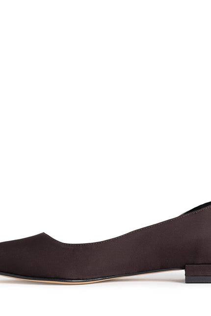 Linea Intima Pantofi Fara Toc din Satin Espresso Brown