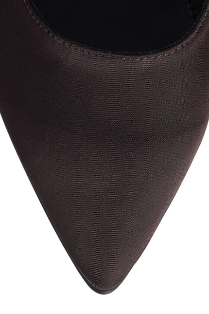 Linea Intima Pantofi Fara Toc din Satin Espresso Brown