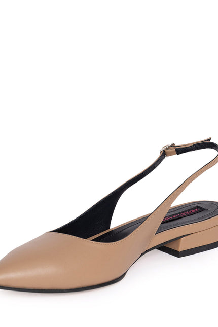 Zephyr Pantofi Slingback Fara Toc din Piele Nappa Nude