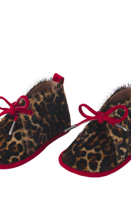 Wonder Kiddo Pantofi din Piele Animal Print-Red Pentru Copii