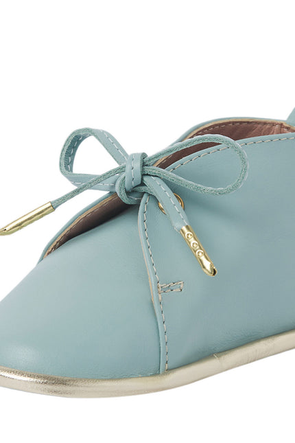 Wonder Kiddo Pantofi din Piele Dusty Blue-Gold Pentru Copii