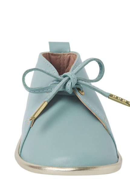 Wonder Kiddo Pantofi din Piele Dusty Blue-Gold Pentru Copii