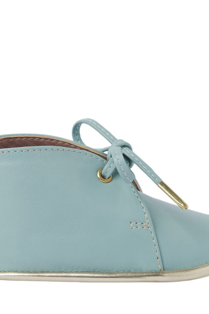 Wonder Kiddo Pantofi din Piele Dusty Blue-Gold Pentru Copii