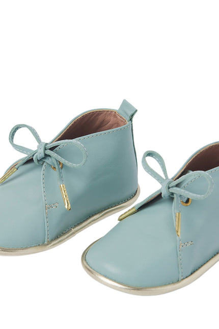 Wonder Kiddo Pantofi din Piele Dusty Blue-Gold Pentru Copii
