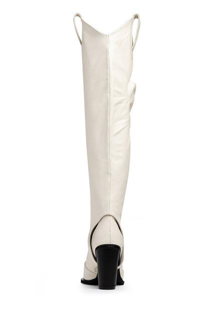 Ceci n'Est Pas Une Botte Ciocate din Piele Nappa Cloud Dancer