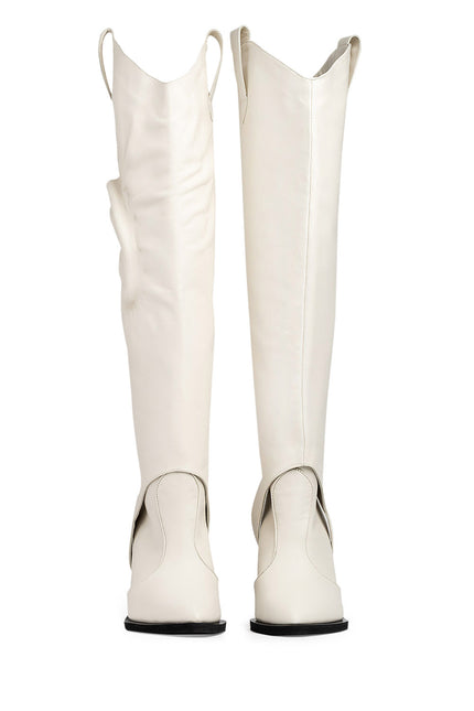 Ceci n'Est Pas Une Botte Ciocate din Piele Nappa Cloud Dancer