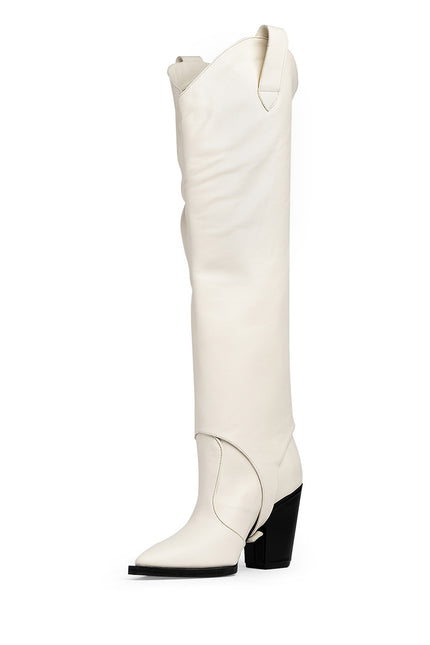 Ceci n'Est Pas Une Botte Ciocate din Piele Nappa Cloud Dancer