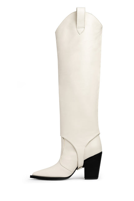 Ceci n'Est Pas Une Botte Ciocate din Piele Nappa Cloud Dancer