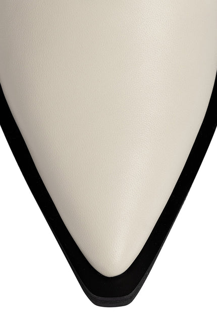 Ceci n'Est Pas Une Botte Ciocate din Piele Nappa Cloud Dancer